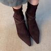 Fashion Ankle Boots for Women High Heels Pointed Toe Fashion Shoes Winter Dress Elegant Pumps 2025 New Designer Luxury Botas De Mujer