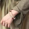 Handmade Double Loop Bodhi Bracelet with Cinnabar, Retro New Chinese Ethnic Unisex Jewelry, Travel Souvenir