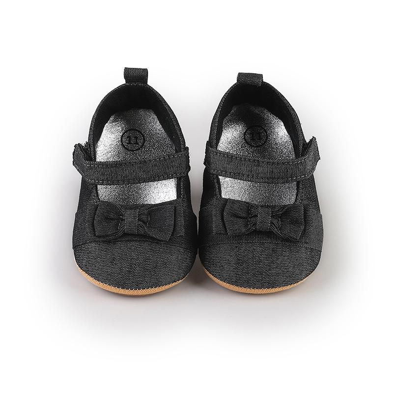 

Infant Baby Bow Shoes Flat Non-slip Prewalker Shoes 12 чорний