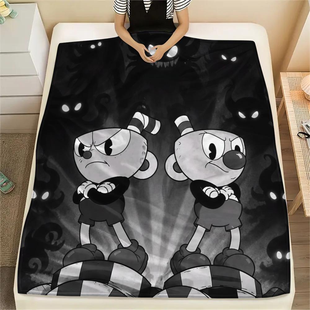 Cuphead Flannel Blanket, High quality Comfortable for All Seasons, Home Decor, Warmth and Comfort