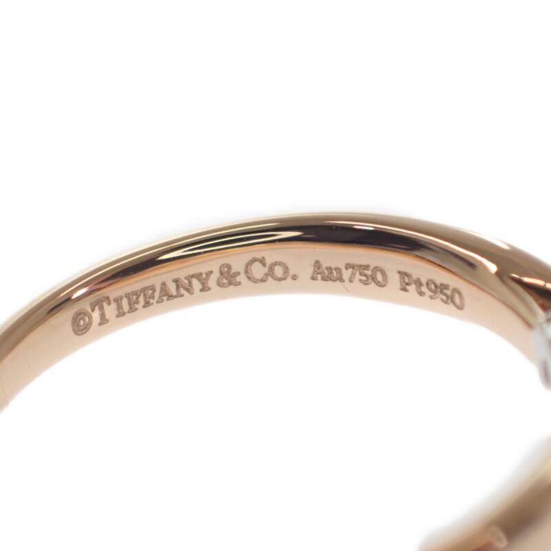 TIFFANY&Co.  # 8(Dimensiunea JP) inel K18 Aur Roz/Platină Pt950 Femei