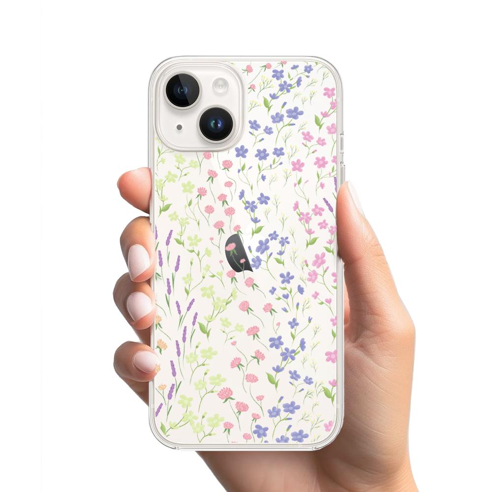 Etui Do Iphone 13 Przeźroczyste, Silikonowe Flexi, Kwiaty Polne