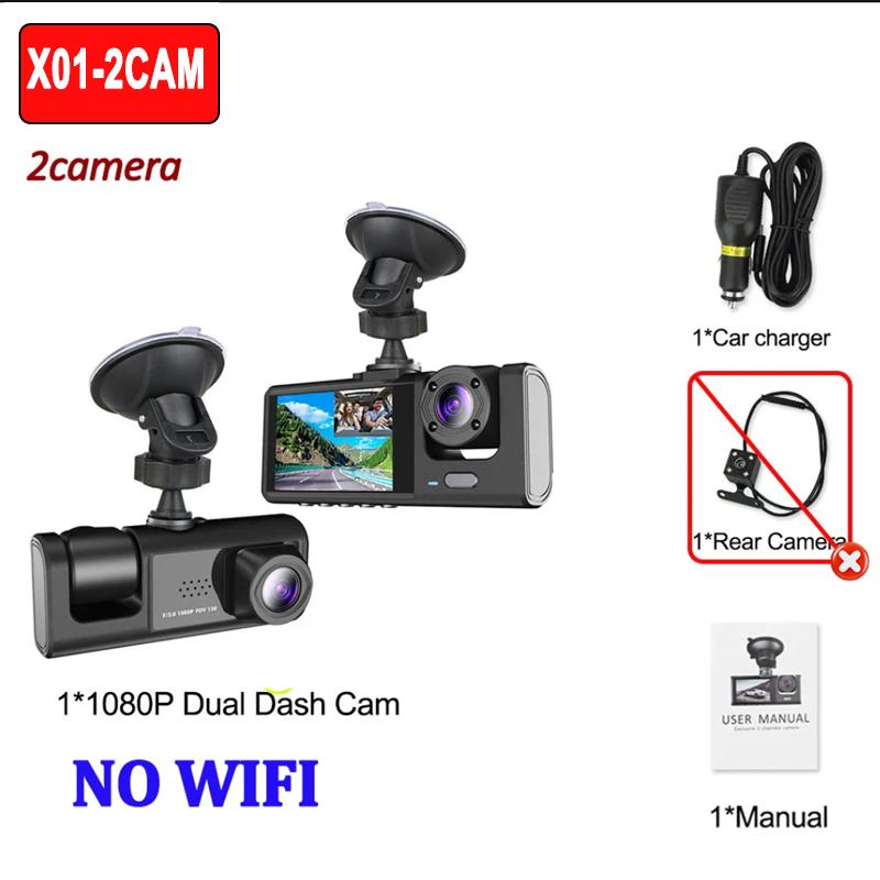 2/3 Channel Dash Cam for Cars 1080P Car Camera WIFI Video Recorder Front or Rear View Camera Car DVR Black Box Car Assecories