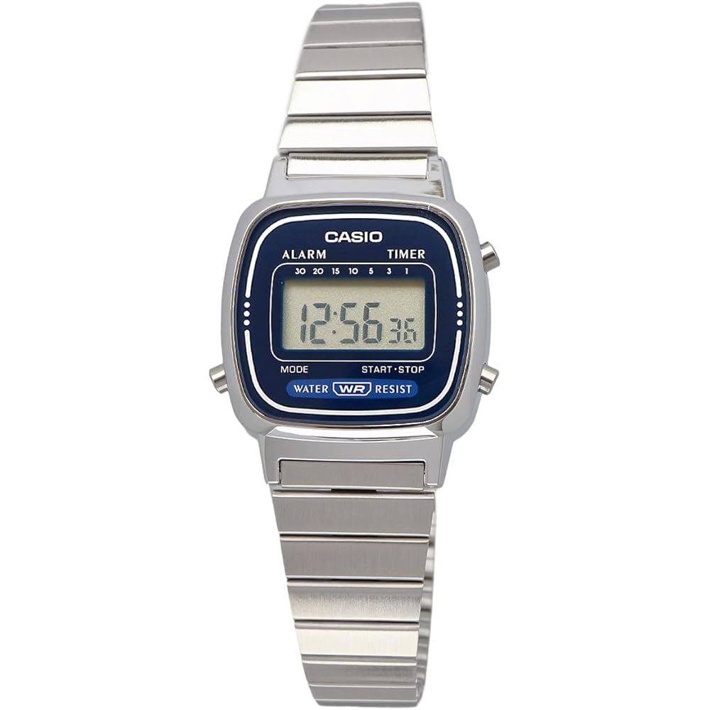 Casio LA670WA-2 Women's Digital Watch Silver Navy Color Overseas Model