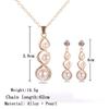 Angel Teardrop Accessories Cubic Zirconia Rhinestone Pendant Necklace Dangle Earrings Jewelry Set