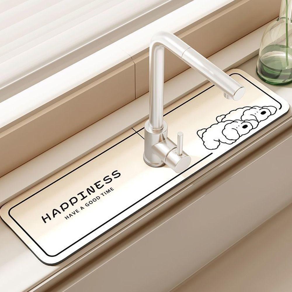 

Диатомитовый коврик для слива воды из-под крана, Защитный от брызг коврик для сушки, Кухонные и ванные принадлежности 6