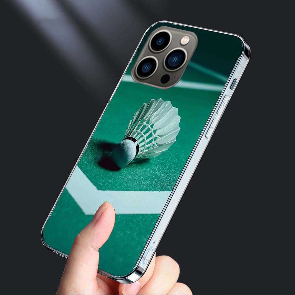 Badminton Sport Phone Case For Iphone 16E 15 Pro 14 Plus 17E 16 17 Pro Max Air 11 12 13 Mini Shockproof Capa Cute Cover TPU C