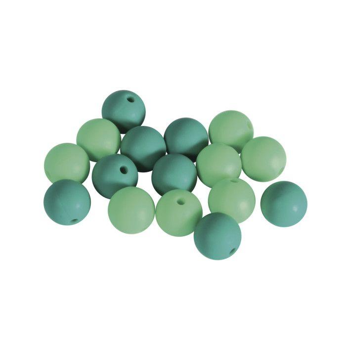 Perles en silicone Idéal attache tétine Bébé 12mm Turquoise 16 pièces