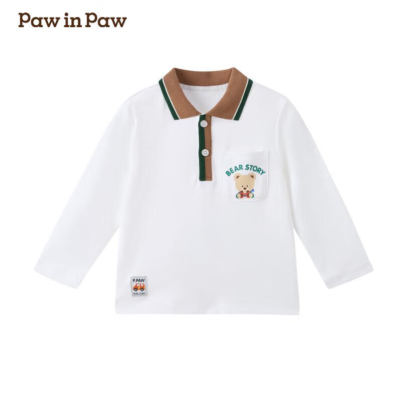 PawinPaw Cartoon Bear Kids  Polo Long-Sleeve T-Shirt 110