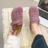 Fashion Comwarm New Women Hole Clogs Leisure House Hole Garden Shoes Outdoor Casual Women Beach Slides Sandals With Adjustable Buckle