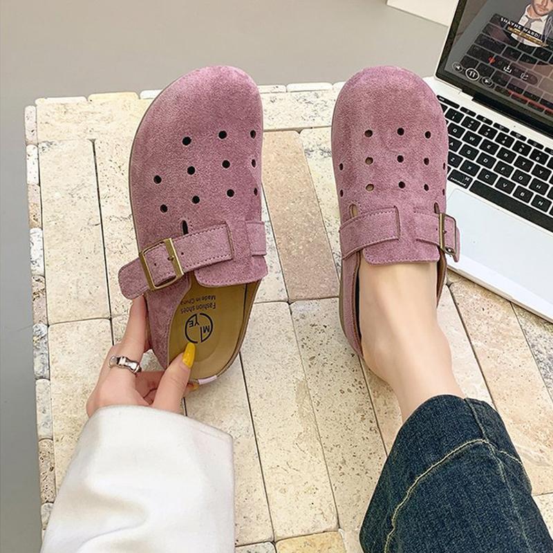 Fashion Comwarm New Women Hole Clogs Leisure House Hole Garden Shoes Outdoor Casual Women Beach Slides Sandals With Adjustable Buckle
