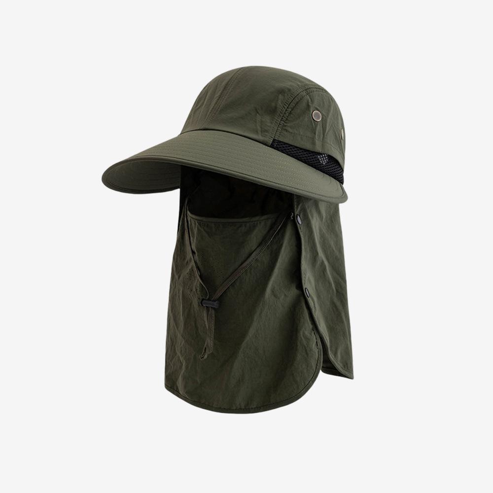 Custom Unisex Upf50+ Uv Protection Sun Hat Detachable Full Face Neck Flap Wide Brim Breathable Mesh Outdoor Fishing Hiking Hat