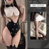 Sex Lingerie Pure Lust Sexy Bunny Maid Uniform Free and Edible One-piece Hip Bared Temptation Clothes Set