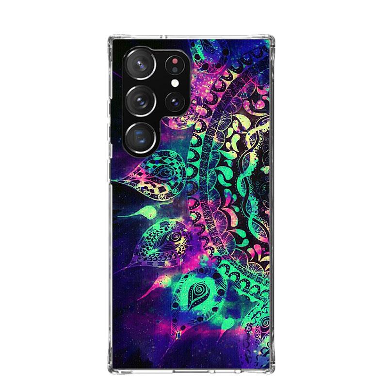 Mandala Sunflower Mandala Case Phone Cover for Samsung Galaxy S24 S25 Ultra S23 Plus S22 + S21 S20 FE S10 S25 Edge Trend Fundas