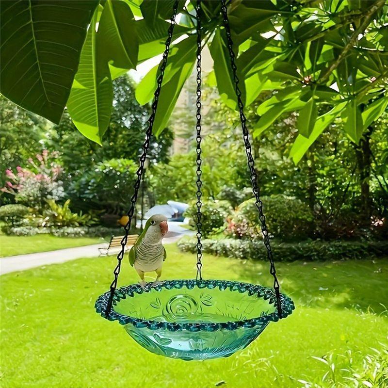 J1UL1N 2PCS Outdoor Hanging Bird Feeder Garden Decoration Bird Bath Tray Water Drinker Pet Feeder For Bird Pet Supplies