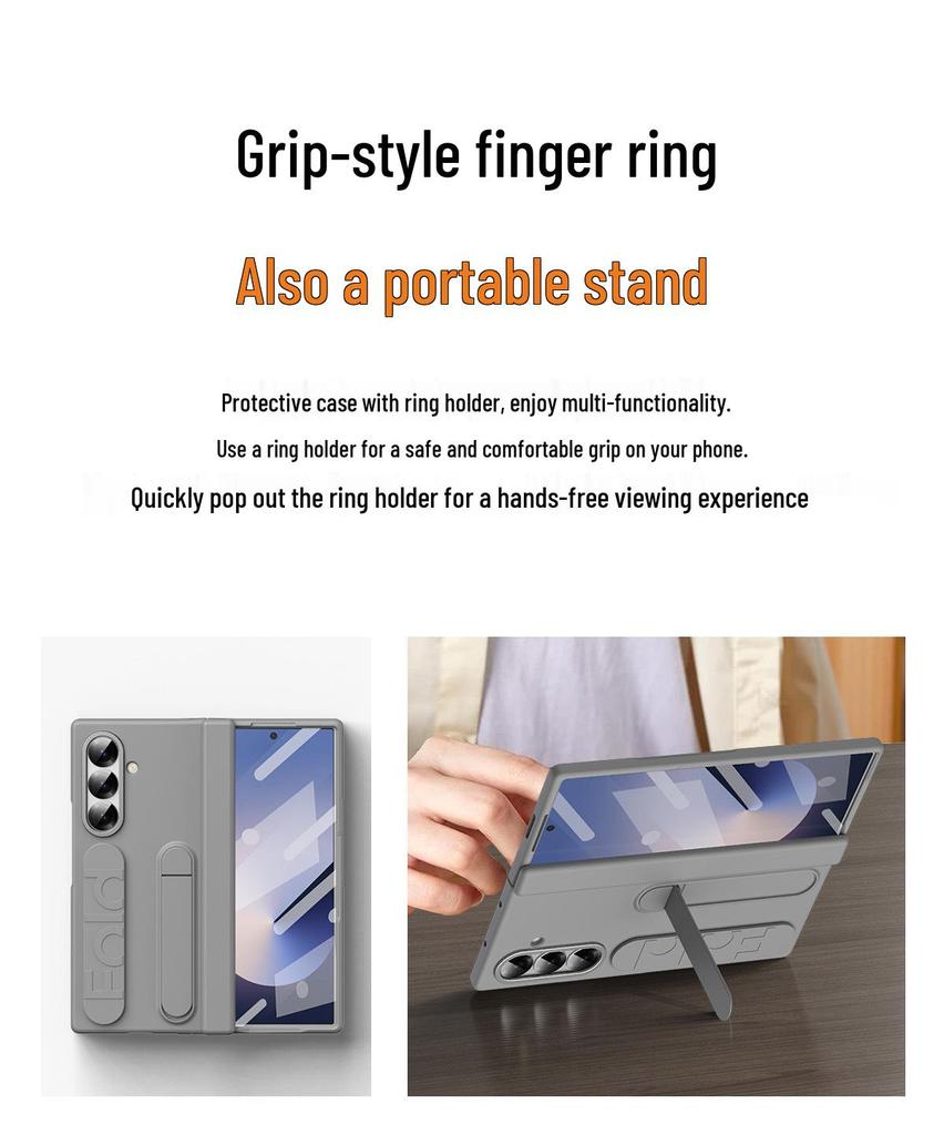 Samsung Z Fold7 Case with Hinge Bracket, Wrist Strap, Pen Slot, and Drop Protection - Compatible with Fold5/6