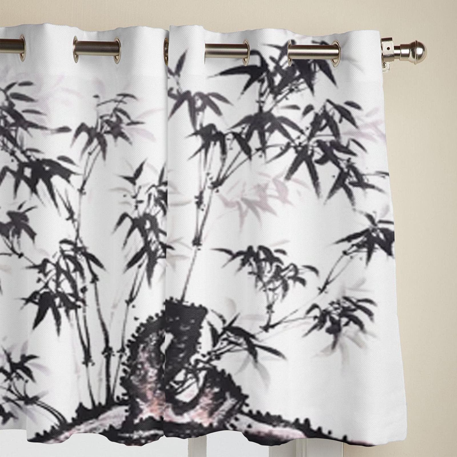 Бамбуковые оконные шторы с традиционной китайской живописью для гостиной — фото 4