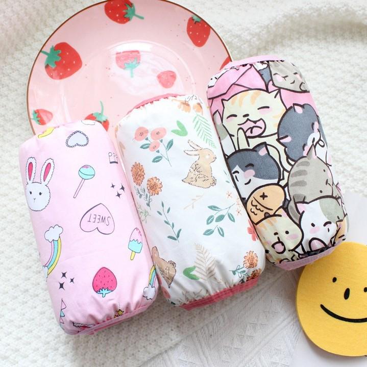 3 Pairs Baby Cotton Arm Sleeves - Stain-Resistant & Waterproof Cartoon Design for Autumn/Winter