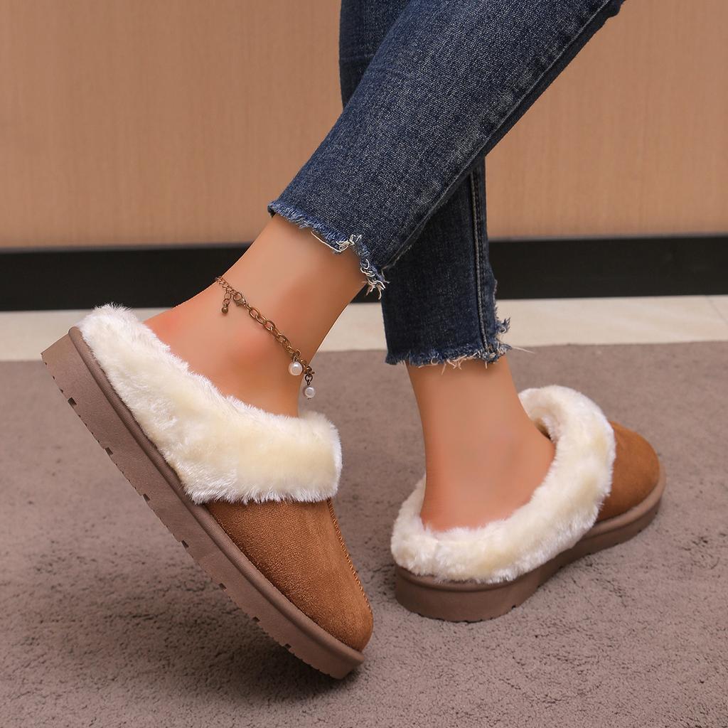 Women's Shoes, Women's Casual Shoes, Winter Warm Home, Fleece and Thickened Cotton Slippers