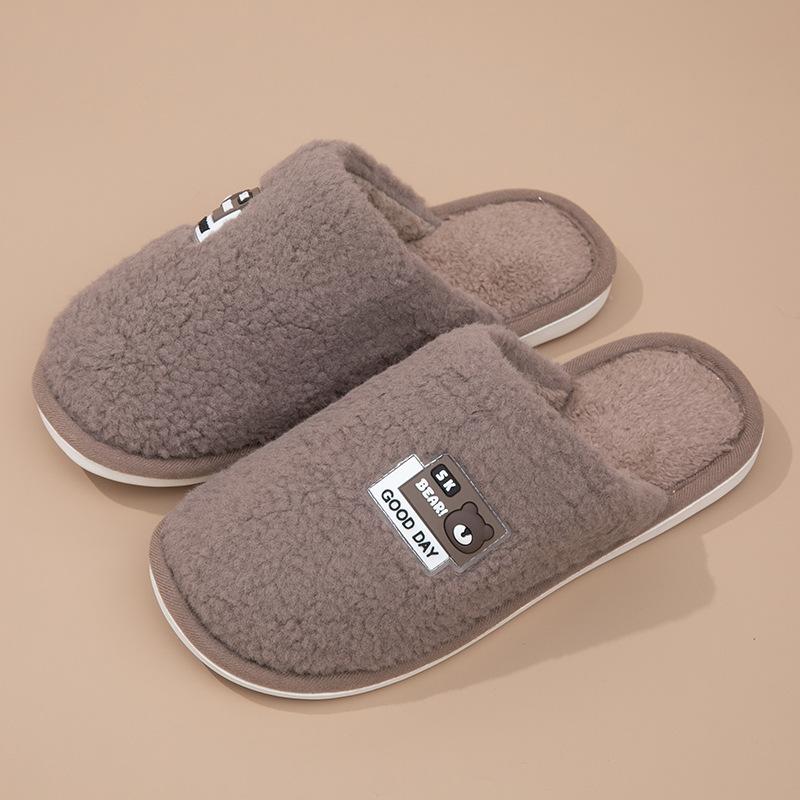 

Хлопковые тапочки женские осенне-зимние новый материал домашние тапочки для пола для дома для пары толстая подошва нескользящие теплые пушистые тапочки мужские 44-45 is suitable for sizes 42-44 кофейный