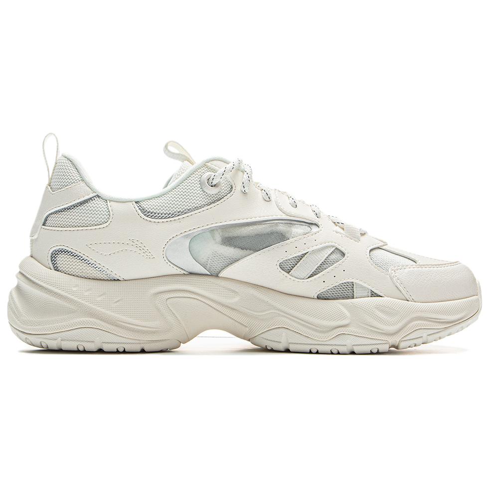 Li Ning Cushioning Abrasion Resistant Low Top Casual Shoes Unisex White AGCV307-4