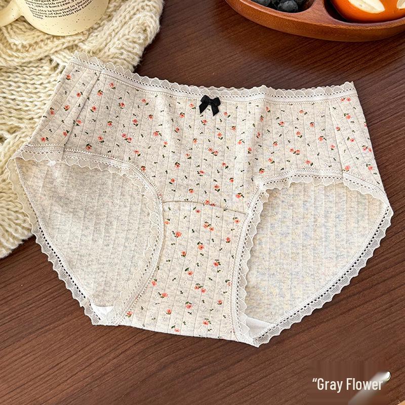 2025 Floral Antibacterial Cotton Women's & Girls' Soft Triangular Panties