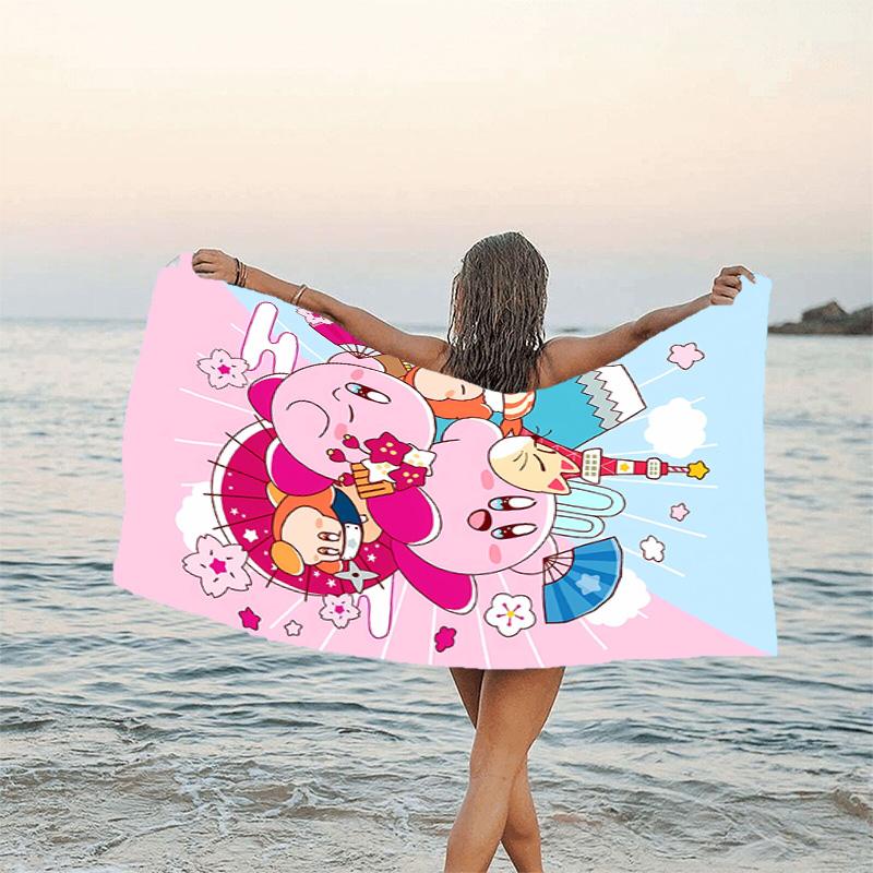 1pc Kirby2 Beach Towel, Beach and Seaside Swimming Pool Equipment, Fashion Pattern, Rectangular, Travel Essentials