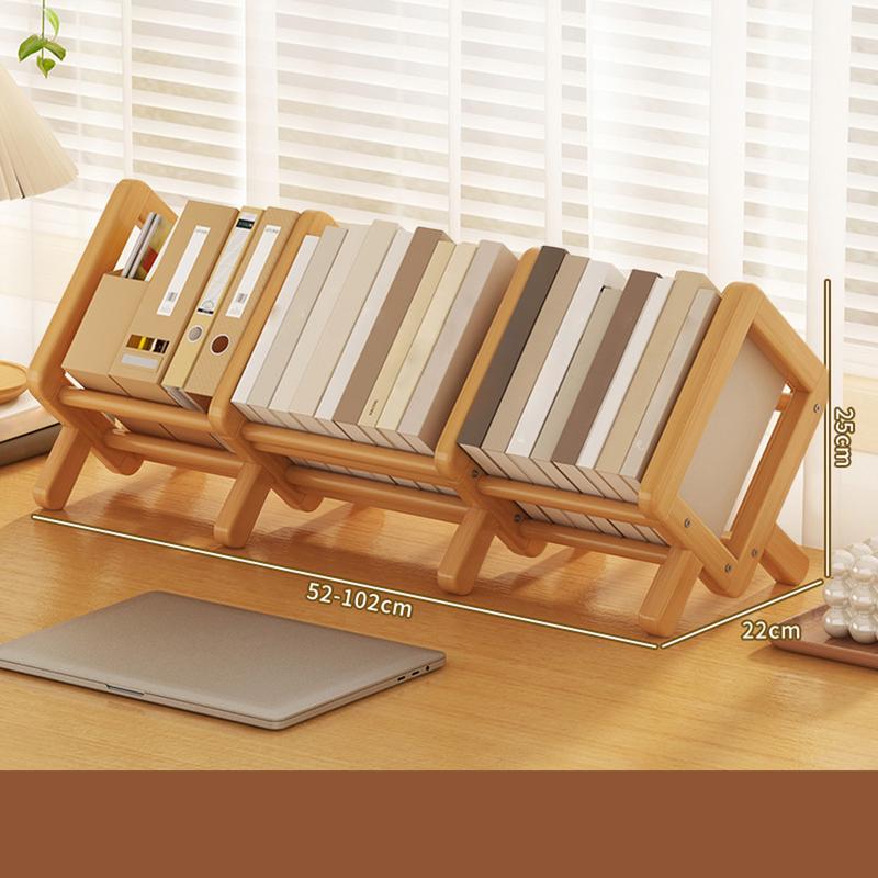 Desk Shelf Wooden Tilting Small Bookshelf Space-Saving Multifunctional Bookcase for Reading Nook Workingspace Organization