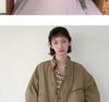 PLUS Vintage Washed Cotton Women's Jacket, Fall 2025 New Loose Stand Collar Workwear.