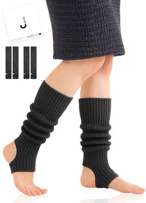 Gemma Plus Warm Leg Soft and Comfortable for Open Cold Air Conditioning Chill Charcoal Gray by Active Pilates Women's Warmers, 2-Pair Set, Sleeping,