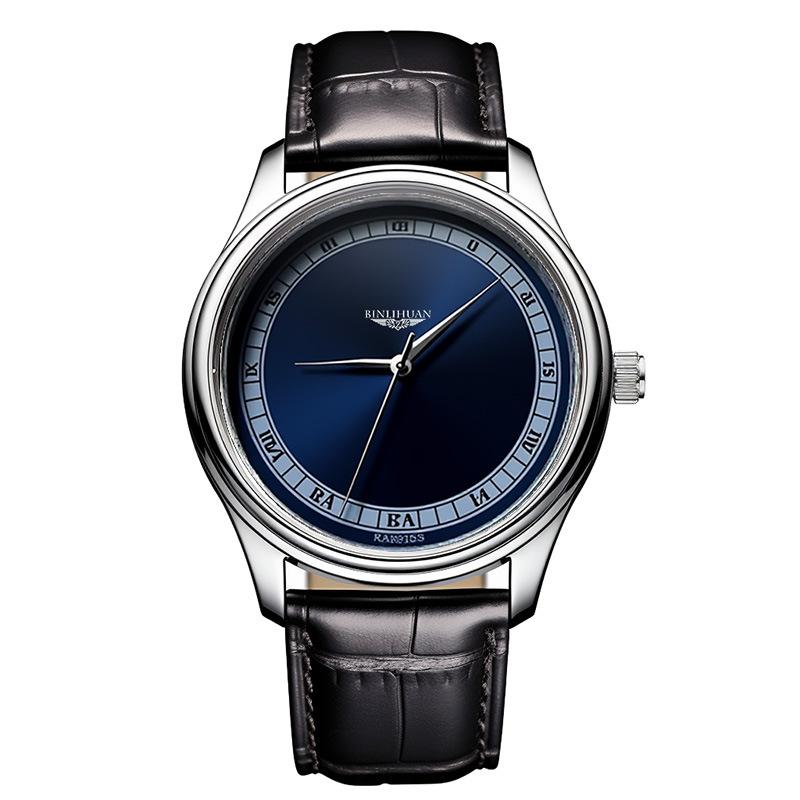 Men Wristwatch Business Quartz Clock Simple Leather Watch