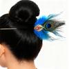 1 piece of sturdy and gorgeous alloy headwear peacock feather hairpin bright and exquisite color elegant and durable