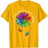Rainbow Sunflower Be Kind Autism Awareness Graphic Tee Casual Cotton T-Shirt Unisex
