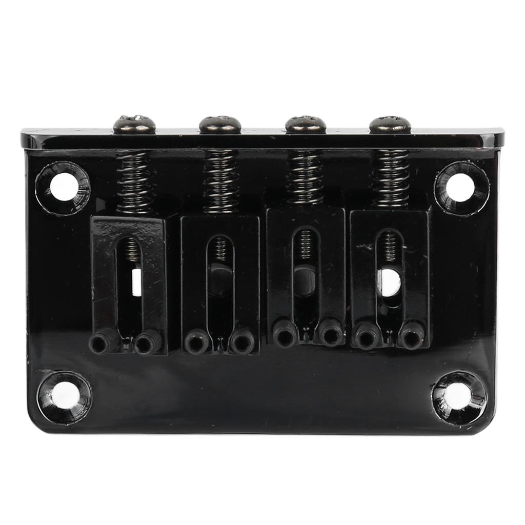 Electric Guitar Bridge 4 String Metal Fixed Hardtail Saddle Musical Instrument Accessories with Tool Set GA905 Black