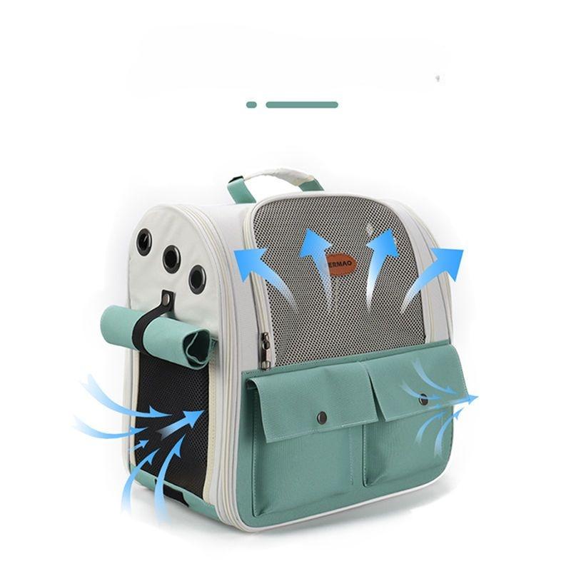 Pet Supplies Out Puppy Backpack Expandable Pet Bag Large Capacity Breathable Foldable Dog Bag Portable Cat Backpack
