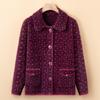 Middle-aged Mother Imitation Mink Wool Knitted Jacket Middle-aged and Elderly Women's Thickened Large-size Sweater Jacket Old Lady Clothes