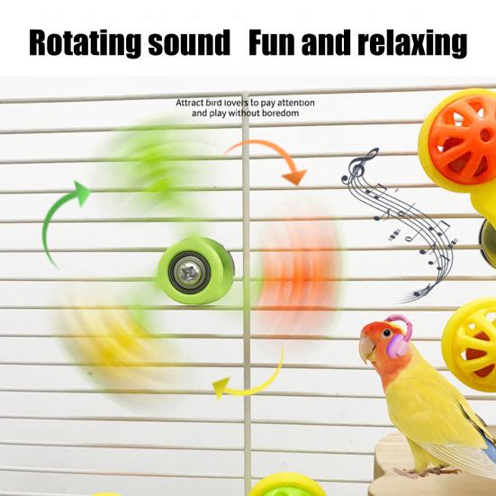 2 Stück Papagei Spinner Rassels Spielzeug Interaktiver Rasselkugel Rad Wellensittich Spielzeug Vogelkäfig Spielzeug für Wellensittiche Aras Nymphensittiche Beschäftigung Kauen Bewegung