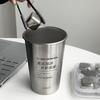 Stainless Steel Coffee Mug with Straw Lid Portable Coffee Cup Drinking Beer Milk Water Cup Restaurant Bar Party 500ml