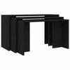 VidaXL Tables gigognes 3 pcs noir bois d'ingénierie, table d'appoint gigogne, table empilable, table de canapé, table 858534