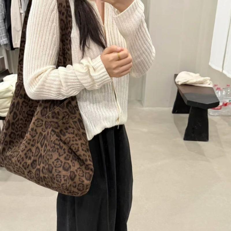 Han Dai high-texture super soft suede leopard print cloth bag large-capacity bag versatile shoulder bag commuter tote bag