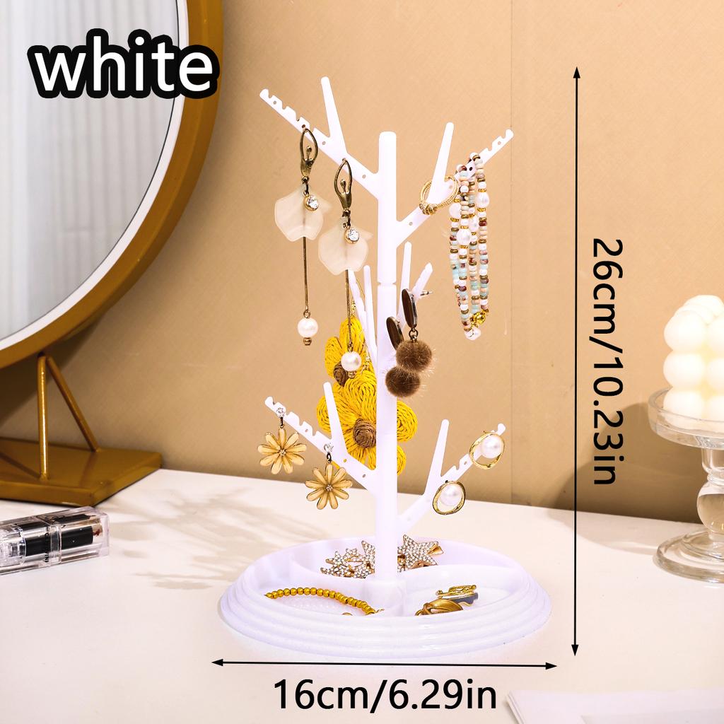 1pc Detachable Jewelry Storage Rack Plastic Creative Tree Shaped Decoration Hanging Necklace Bracelet Ring Earring Organizer