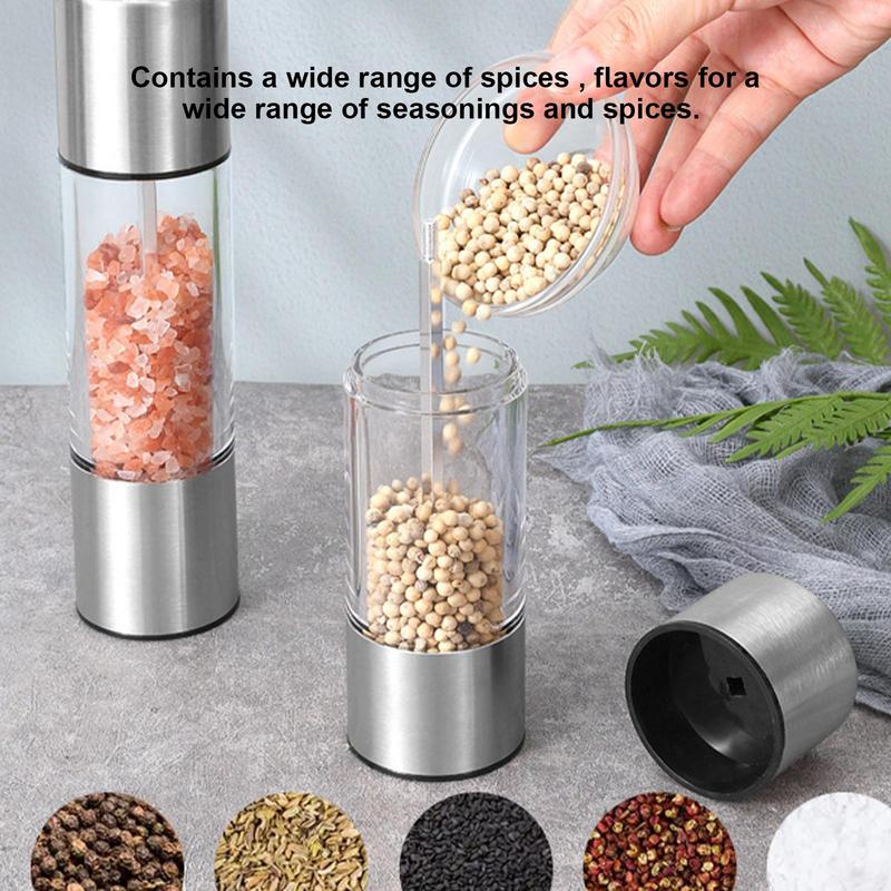 Pepper Mill Grinder Manual Pepper Mill Adjustable Grinder Adjustable Coarseness Stainless Steel Pepper Mill Refillable Salt