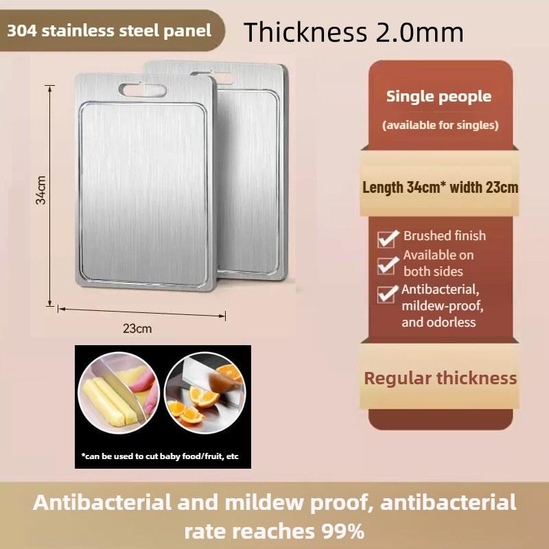 Double Sided Kitchen Vegetables Cutting Board New 304 Stainless Steel Chopping Board Hanging Style Kneading Board