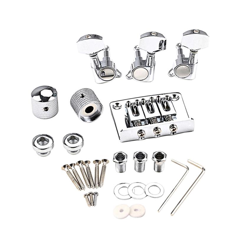 Piese de chitară cu 3 corzi, cu coadă dură, reglabile cu corzi 1R2L, butoane, spate, compatibile pentru trabucuri