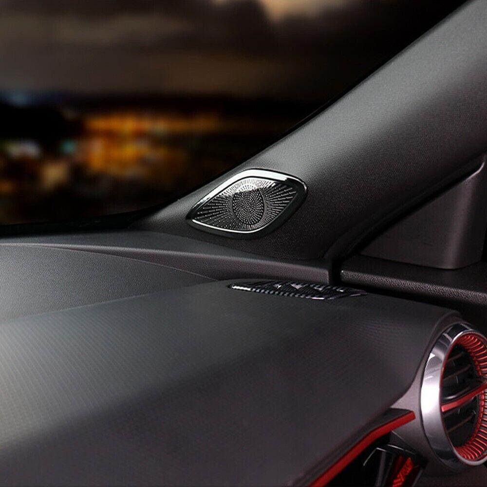 Fit For Chevy Trax 2024 Gloss Black Steel A Pillar Speaker Frame Cover Trim 2PCS