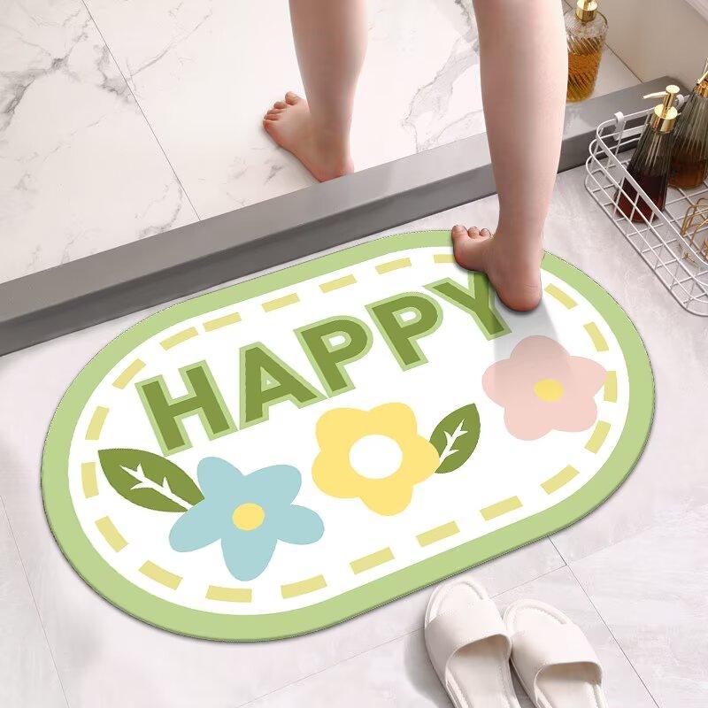 Bathroom Floor Mat Soft Diatom Mud Toilet Water-absorbing Non-slip Foot Mat Toilet Entry Door Mat Quick Drying Mat