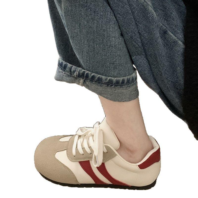 Retro versatile lightweight flat-bottomed German training shoes women's 2025 summer American board shoes fashion versatile lace-up casual shoes