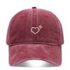 Literary and retro small love embroidery soft top fashion cap women's summer outdoor simple washed baseball cap men's autumn