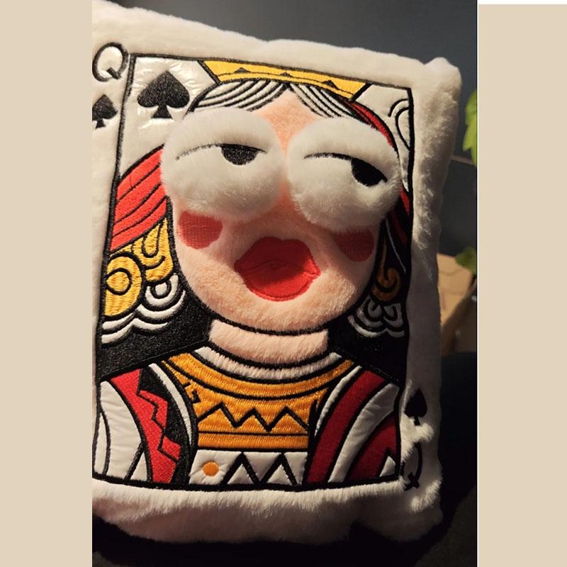 Creative Poker King Queen Plush Pillow Cushion Soft Stuffed Throw Pillow Plush Doll Home Sofa Bedroom Living Decor Unique Gift