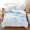 Cloud Sky Duvet Cover Set King/Queen Size,pink Blue-green Beautiful Natural Scenery Soft Bedding Set for Kids Teens Adults Girls